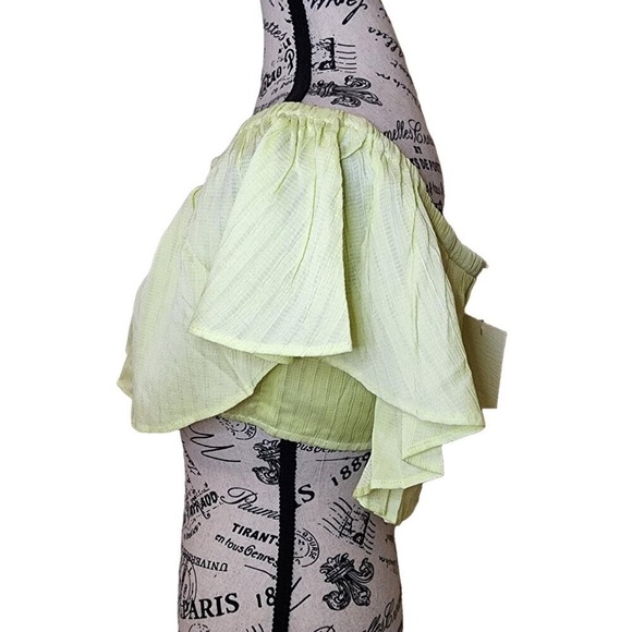 VICI Collection Lime Breeze Off the Shoulder Crop Top Size S (SIZE 2) - Picture 5 of 8